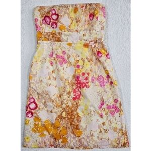 J. Crew Sunshine Peony Coccinelle Strapless Floral Dress